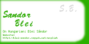 sandor blei business card